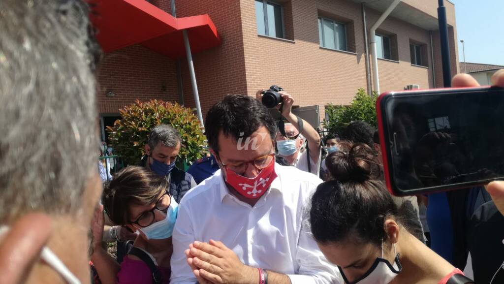 Matteo Salvini e Susanna Ceccardi al Poteco di Santa Croce sull'Arno il 23 giugno 2020