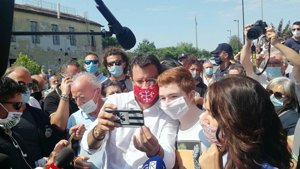 Matteo Salvini e Susanna Ceccardi al Poteco di Santa Croce sull'Arno il 23 giugno 2020