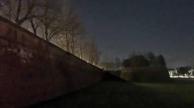 Mura di Lucca senza illuminazione