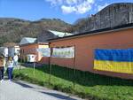 striscioni scuole no alla guerra in Ucraina