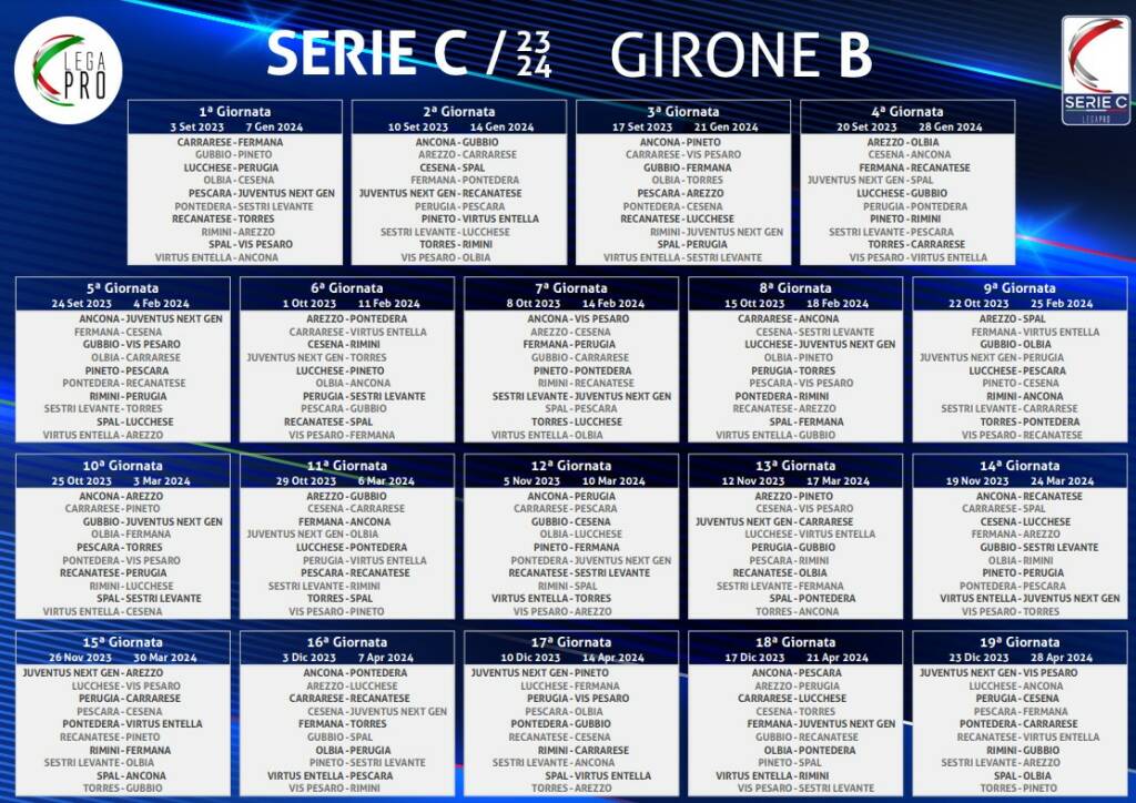 calendario serie c 2023 2024 