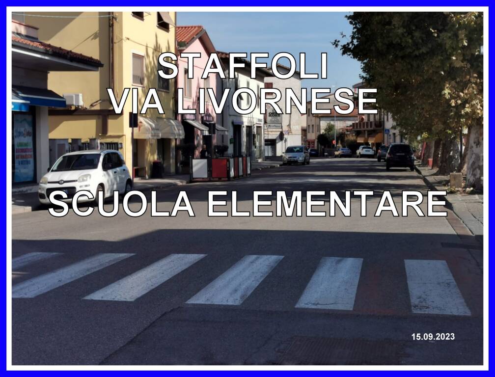 Strisce pedonali scolorite davanti alle scuole di Santa Croce sull'Arno