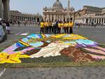 quadro floreale in vaticano realizzato dagli Infioratori di Fucecchio