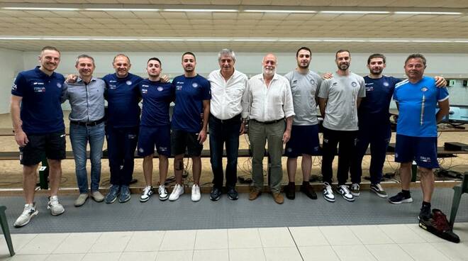 Gli olimpionici di pistola al Tiro a Segno di Lucca