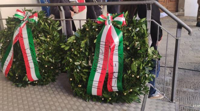 commemorazione dell'80esimo anniversario dell'eccidio del Padule di Fucecchio in piazza del municipio a Castelfranco di Sotto