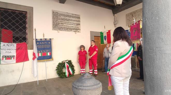 commemorazione dell'80esimo anniversario dell'eccidio del Padule di Fucecchio in piazza del municipio a Castelfranco di Sotto