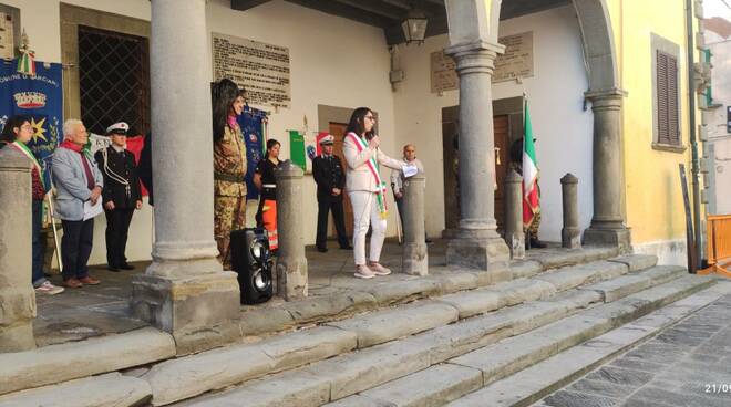 commemorazione dell'80esimo anniversario dell'eccidio del Padule di Fucecchio in piazza del municipio a Castelfranco di Sotto