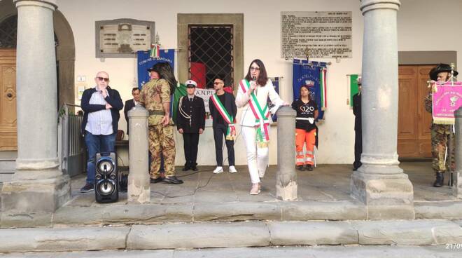 commemorazione dell'80esimo anniversario dell'eccidio del Padule di Fucecchio in piazza del municipio a Castelfranco di Sotto