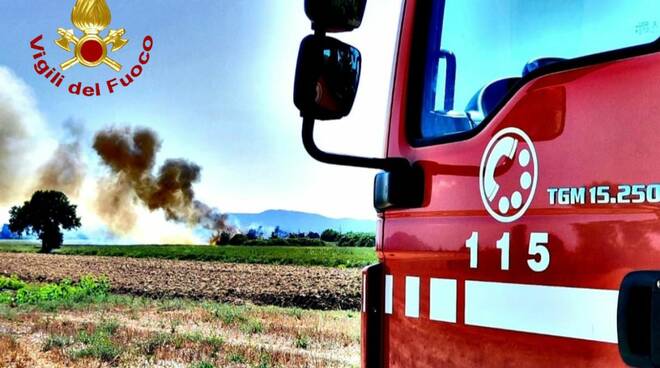 incendio sterpaglie vigili fuoco