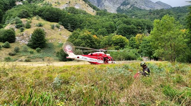 vigili del fuoco, elicottero, montagna, disperso