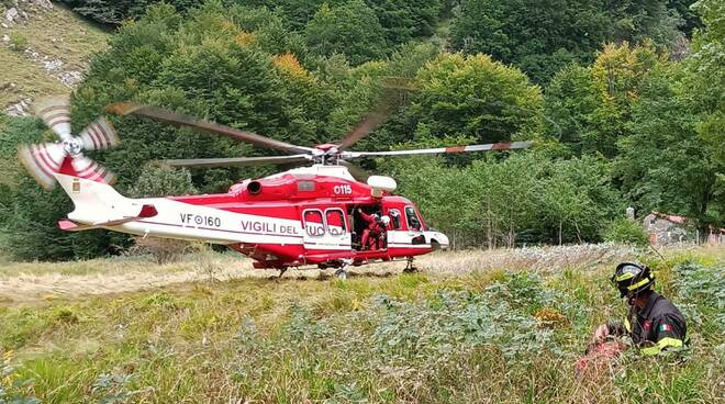 vigili del fuoco, elicottero, montagna, disperso